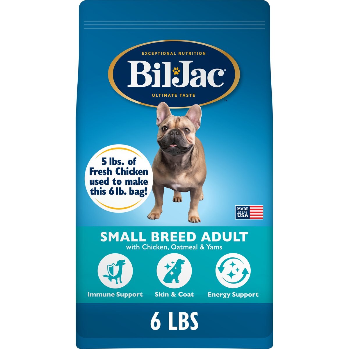 Bil-Jac Small Breed Adult Chicken, Oatmeal & Yams Recipe Dry Dog Food, 6-lb bag
