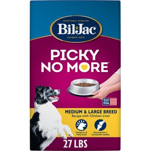 Bil-Jac Picky No More Medium & Large Breed Chicken Liver Recipe Dry Dog Food, 27-lb bag