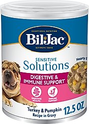 Bil-Jac Sensitive Solutions Turkey & Pumpkin Wet Dog Food, 12.5-oz can, case of 12