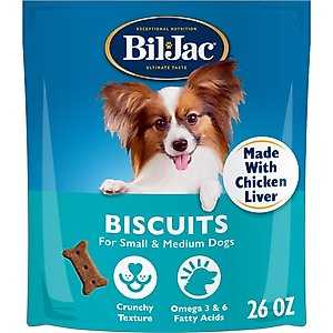 Bil-Jac Small & Medium Biscuit Crunchy Dog Treats, 26-oz bag