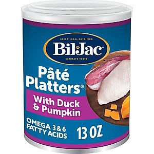 Bil-Jac Pate Platters with Duck & Pumpkin Canned Dog Food, 13-oz, case of 12