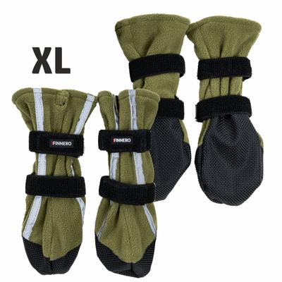 Show full view: FinNero Halla Reflective Soft Fleece Dog Booties, Green, X-Large slide 2 of 7