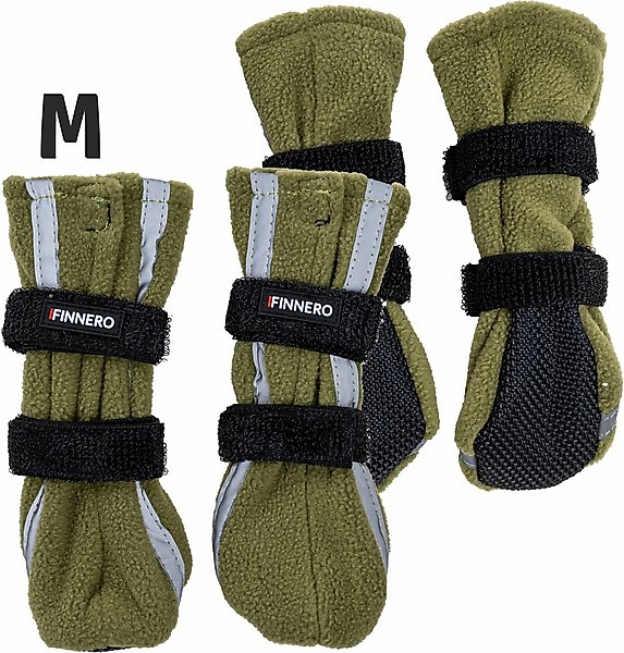 FinNero Halla Reflective Soft Fleece Dog Booties