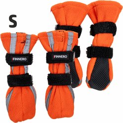 FinNero Halla Reflective Soft Fleece Dog Booties, Orange, Small slide 2 of 2