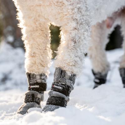 Show full view: FinNero Halla Reflective Soft Fleece Dog Booties, Grey, Small slide 5 of 8