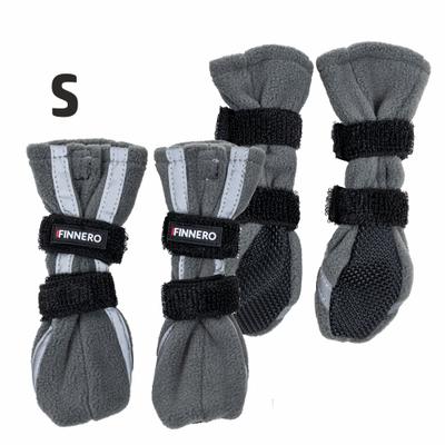 Show full view: FinNero Halla Reflective Soft Fleece Dog Booties, Grey, Small slide 3 of 8