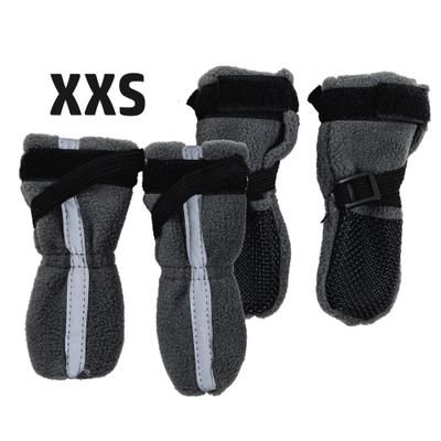 Show full view: FinNero Halla Reflective Soft Fleece Dog Booties, Grey, XX-Small slide 2 of 8
