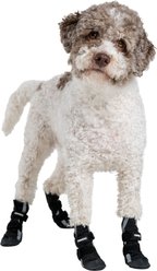 FinNero Halla Reflective Softshell Dog Booties, Black, Medium