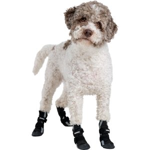 FinNero Halla Reflective Softshell Dog Booties, Black, Large