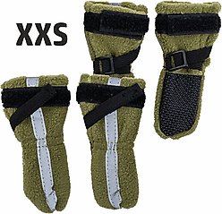 FinNero Halla Reflective Soft Fleece Dog Booties, Green, XX-Small slide 2 of 4