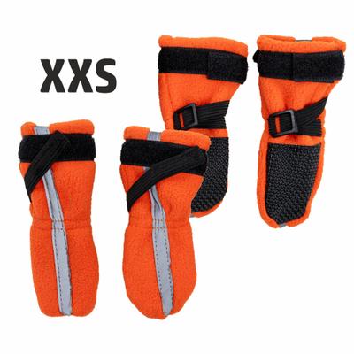 Show full view: FinNero Halla Reflective Soft Fleece Dog Booties, Orange, XX-Small slide 2 of 7