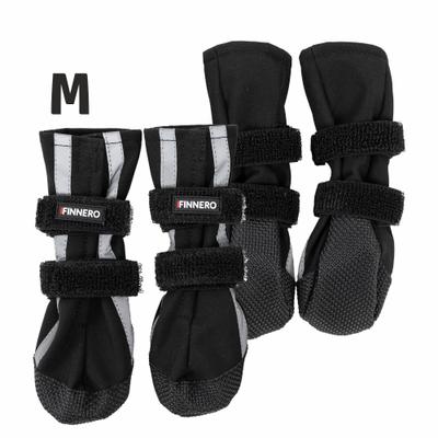 Show full view: FinNero Halla Reflective Softshell Dog Booties, Black, Medium slide 3 of 6