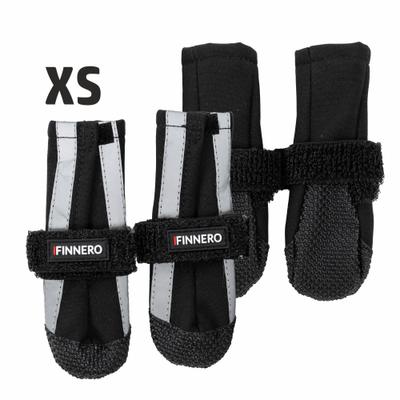 Show full view: FinNero Halla Reflective Softshell Dog Booties, Black, X-Small slide 2 of 7