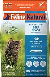 Feline Natural Beef Grain-Free Freeze-Dried Cat Food, 11-oz bag