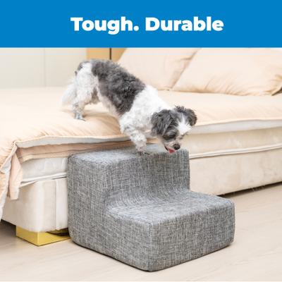 Show full view: Best Pet Supplies CertiPUR-US Certified Foam Foldable Dog Steps, Ash Gray Linen, 2-Steps slide 5 of 7