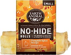 Earth Animal No-Hide Small Pumpkin Spice Recipe Roll Hard Dog Chew