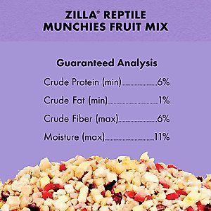 Zilla Reptile Munchies Fruit Mix Reptile Food, 2.5-oz bag