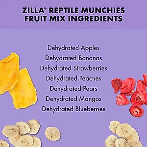 Zilla Reptile Munchies Fruit Mix Reptile Food, 2.5-oz bag