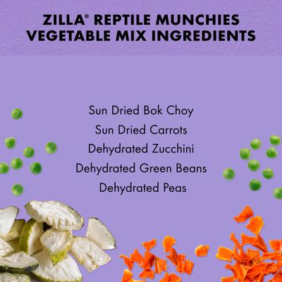 Show full view: Zilla Reptile Munchies Vegetable Mix Lizard Food, 4-oz bag slide 6 of 11