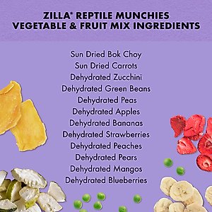 Zilla Small Animal Munchies Vegetable & Fruit Mix Lizard Food, 4-oz bag