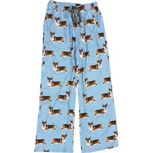 E&S PETS Welsh Corgi Pajama Bottoms, Light Blue, Large