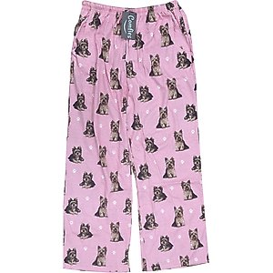 E&S PETS Yorkie Pajama Bottoms, Pink, Medium
