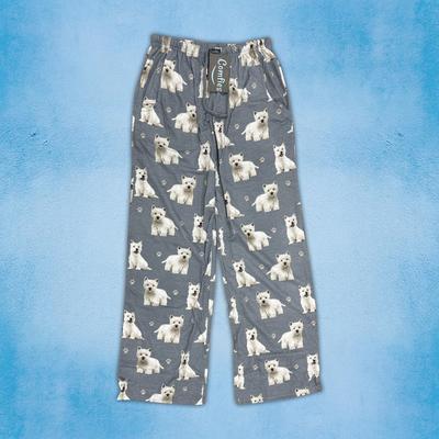 Show full view: E&S PETS Westie Pajama Bottoms, Grey, Large slide 2 of 6