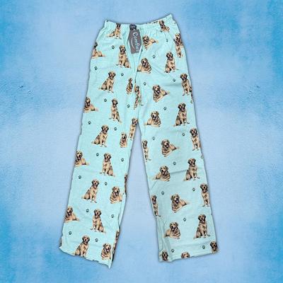 Show full view: E&S PETS Golden Retriever Pajama Bottoms, Teal, Small slide 2 of 5