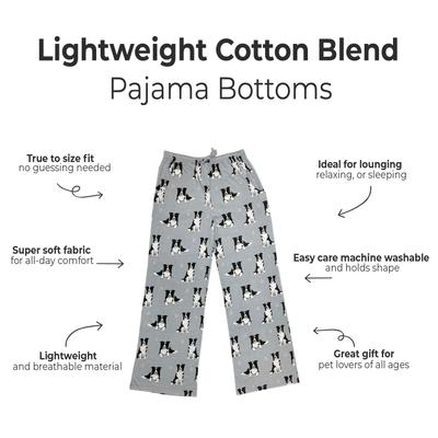 Show full view: E&S PETS Border Collie Pajama Bottoms, Light Blue, Large slide 3 of 4
