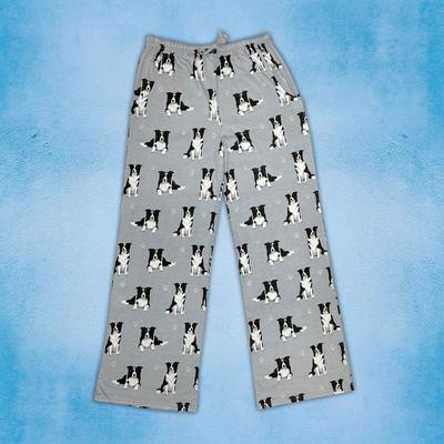 Show full view: E&S PETS Border Collie Pajama Bottoms, Light Blue, Large slide 2 of 4