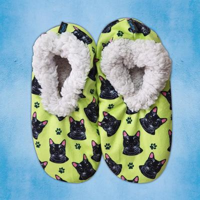 Show full view: E&S PETS Black Cat Slippers, Light Green, one size slide 3 of 5