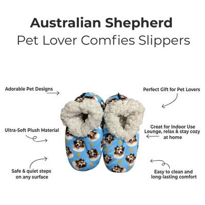 Show full view: E&S PETS Australian Shepherd Slippers, Light Blue, one size slide 2 of 4