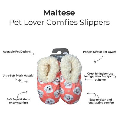 Show full view: E&S PETS Maltese Slippers, Pink, one size slide 2 of 6