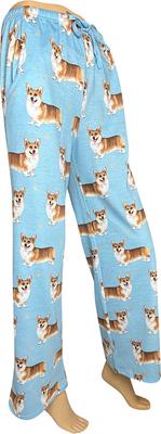 Show full view: E&S PETS Welsh Corgi Pajama Bottoms, Light Blue, Small slide 4 of 6