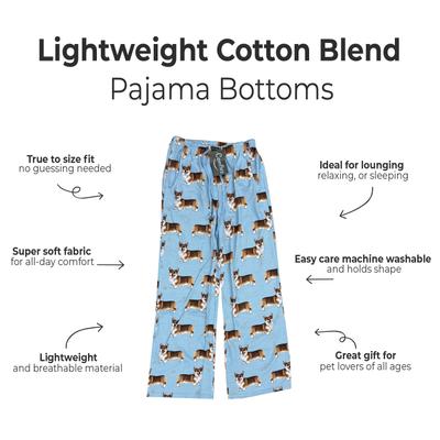 Show full view: E&S PETS Welsh Corgi Pajama Bottoms, Light Blue, Small slide 3 of 6