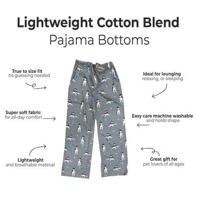 Show full view: E&S PETS Siberian Husky Pajama Bottoms, Blue, Large slide 3 of 6