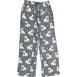 E&S PETS Westie Pajama Bottoms, Grey, X-Large