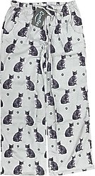 E&S PETS Silver Tabby Cat Pajama Bottoms, Grey, Small