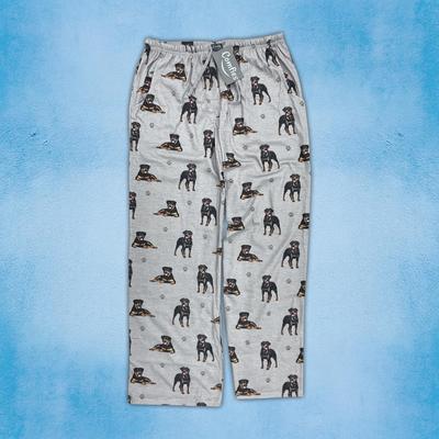 Show full view: E&S PETS Rottweiler Pajama Bottoms, Grey, Medium slide 2 of 6