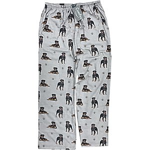E&S PETS Rottweiler Pajama Bottoms, Grey, X-Large