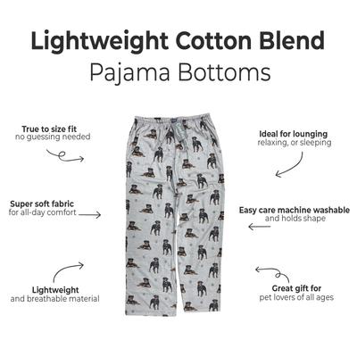 Show full view: E&S PETS Rottweiler Pajama Bottoms, Grey, Medium slide 3 of 6