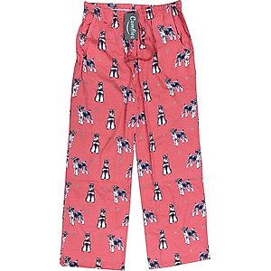 E&S PETS Schnauzer Pajama Bottoms, Red, Medium