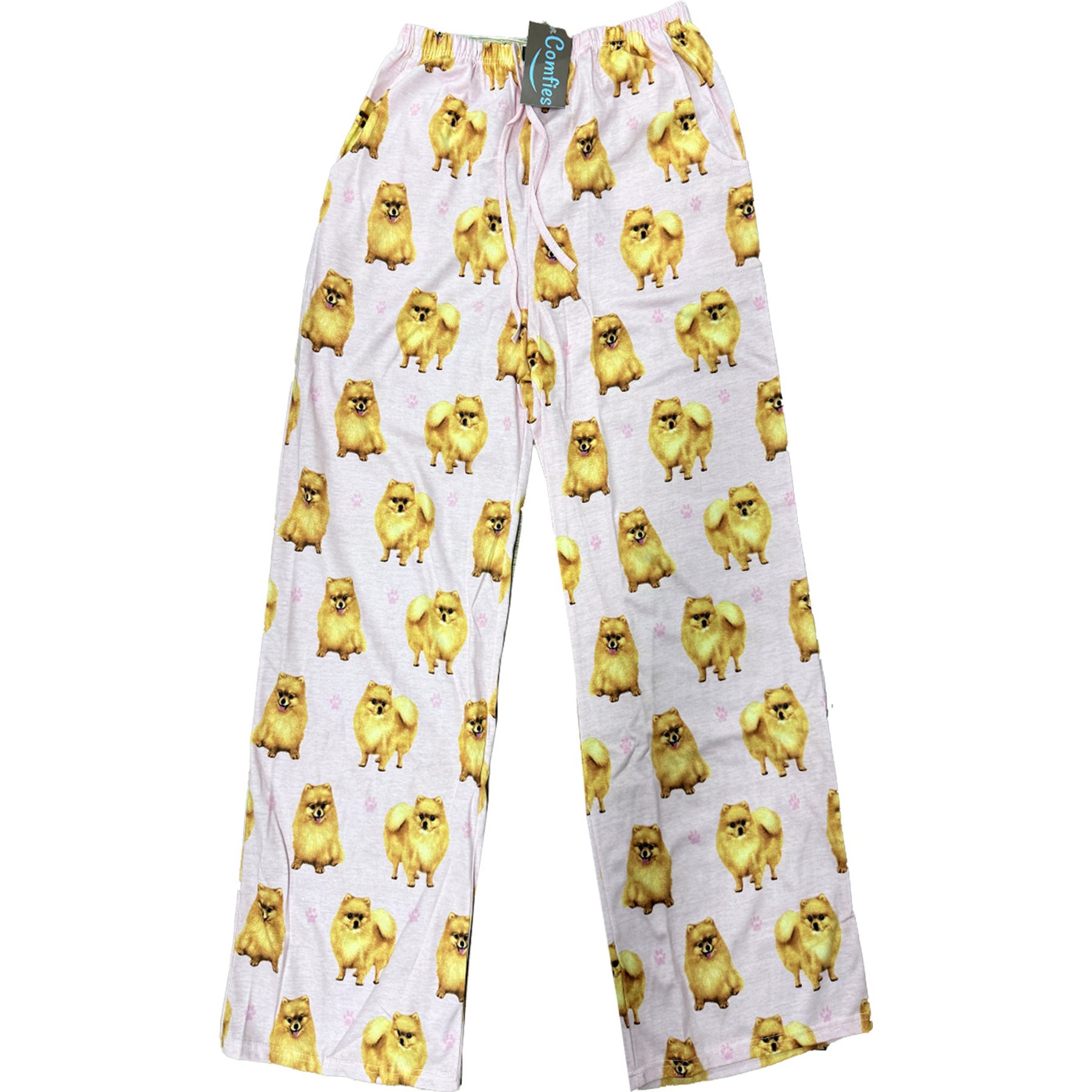 E&S PETS Pomeranian Pajama Bottoms, Pink, Small