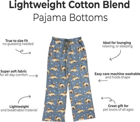 Show full view: E&S PETS Yellow Labrador Pajama Bottoms, Blue, Large slide 2 of 6