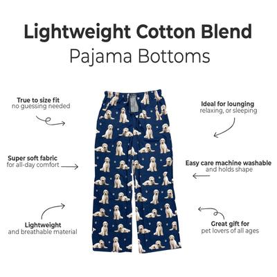 Show full view: E&S PETS Goldendoodle Pajama Bottoms, Blue, Large slide 3 of 7