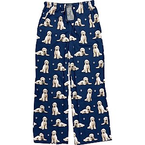 E&S PETS Goldendoodle Pajama Bottoms, Blue, Large