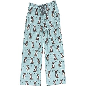 E&S PETS Chihuahua Pajama Bottoms, Teal, Large