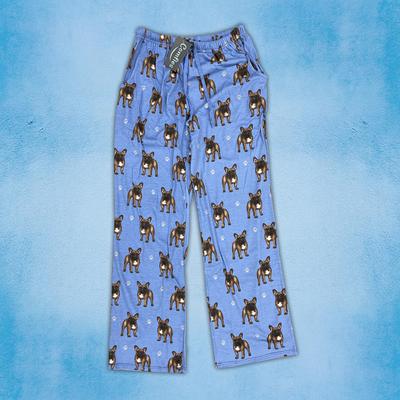 Show full view: E&S PETS French Bulldog Pajama Bottoms, Light Blue, Medium slide 2 of 6
