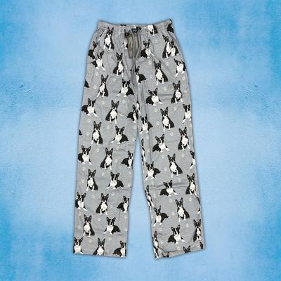 Show full view: E&S PETS Boston Terrier Pajama Bottoms, Grey, X-Large slide 2 of 6