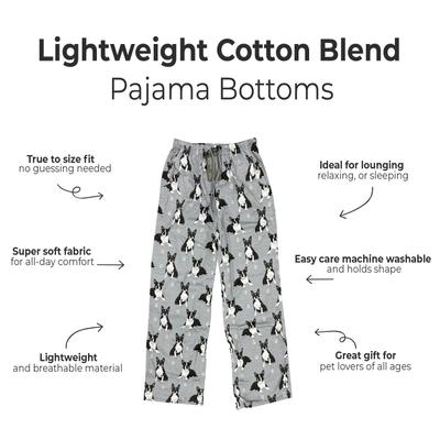 Show full view: E&S PETS Boston Terrier Pajama Bottoms, Grey, X-Large slide 3 of 6
